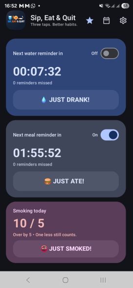 Sip, Eat & Quit: Simple Habits